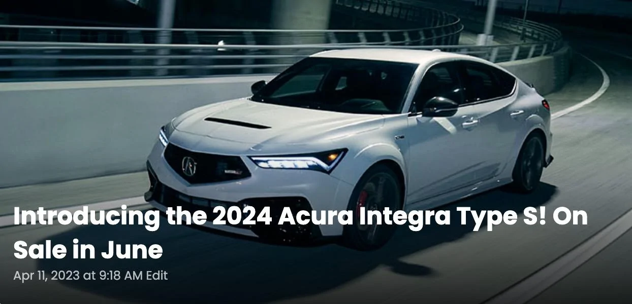 11th Gen Honda Civic 2024 Acura Integra Type S World Premiere! Screenshot 2023-04-11 at 6.19.32 AM