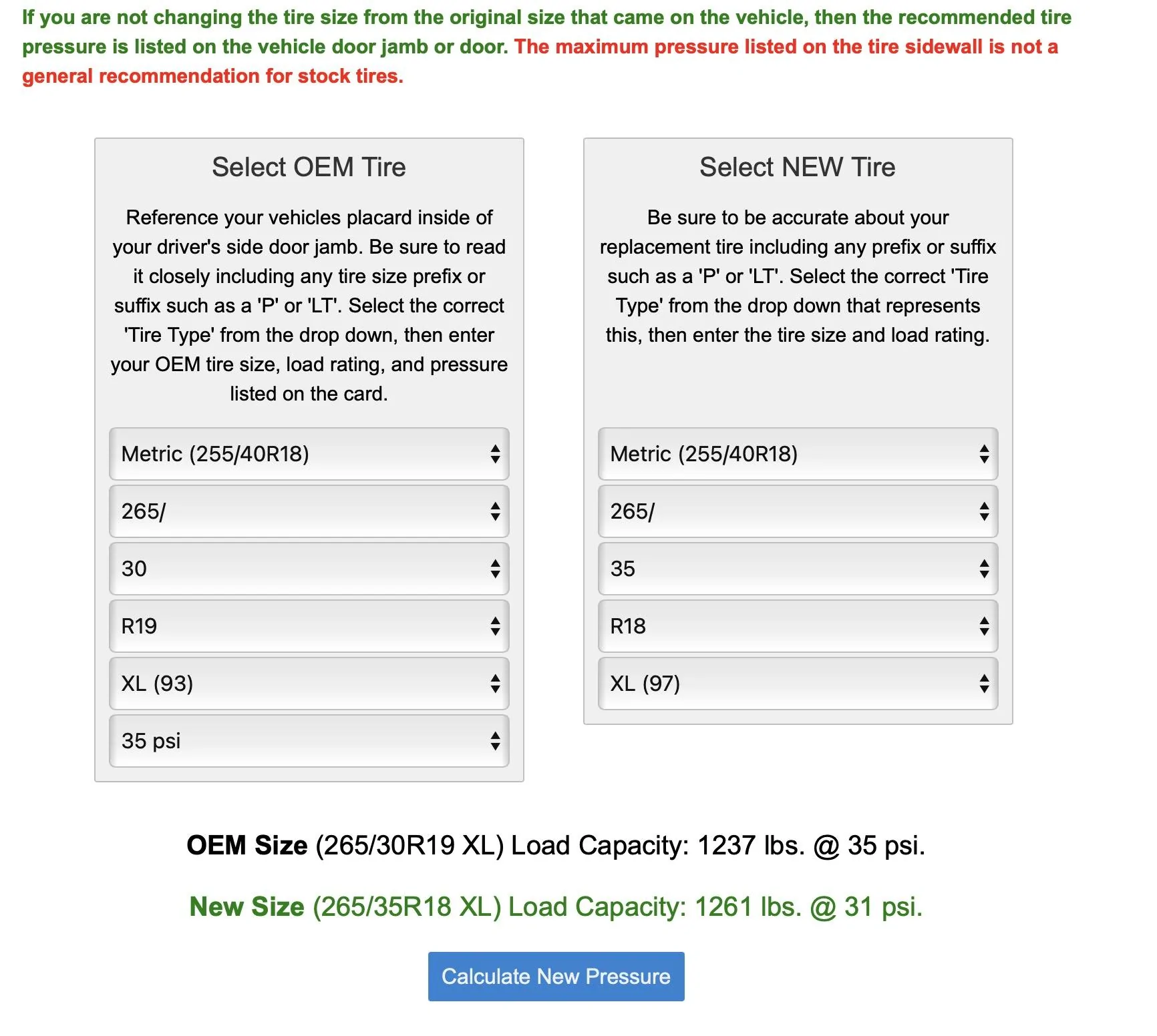 11th Gen Honda Civic What tire pressures are you running? Screenshot 2023-05-21 at 12.19.55 PM