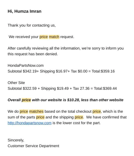 11th Gen Honda Civic Price matching unity performance Screenshot 2024-11-15 4.27.38 PM