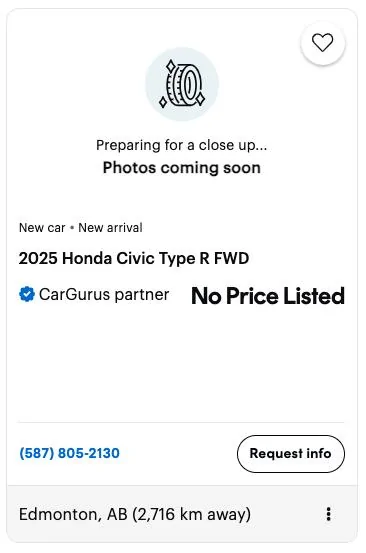 11th Gen Honda Civic Canadian dealer asked what colour Type R I want Screenshot 2024-12-11 at 6.47.38 PM