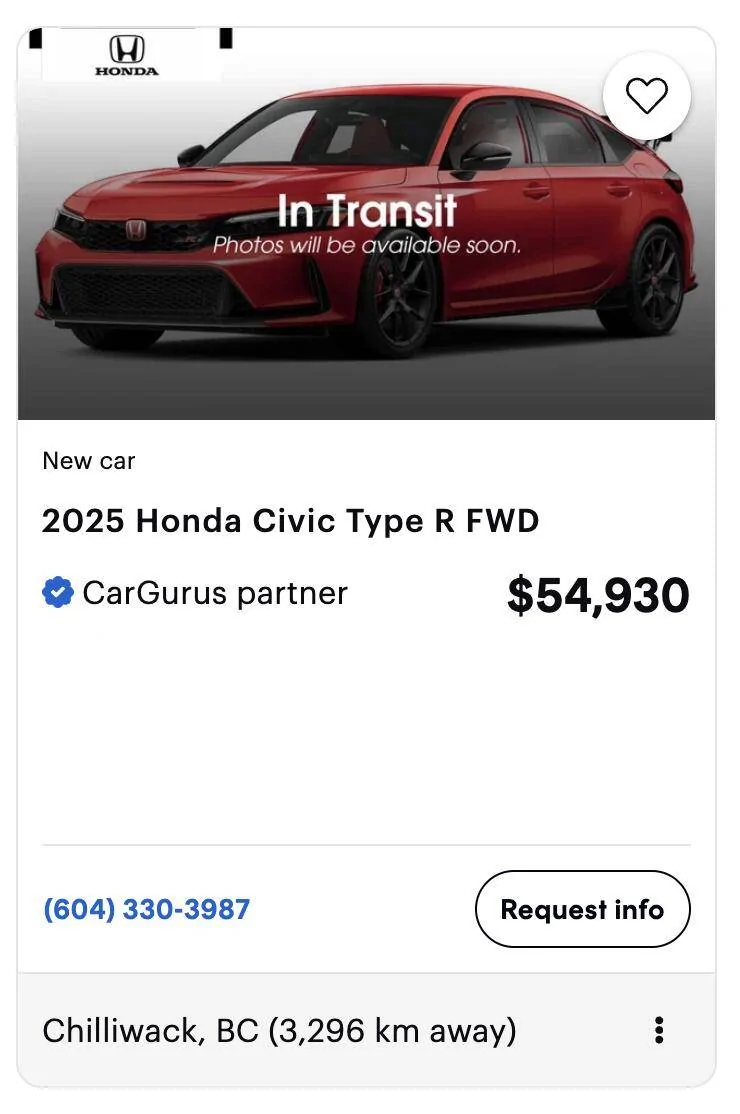 11th Gen Honda Civic Canadian dealer asked what colour Type R I want Screenshot 2025-05-22 at 6.01.13 PM