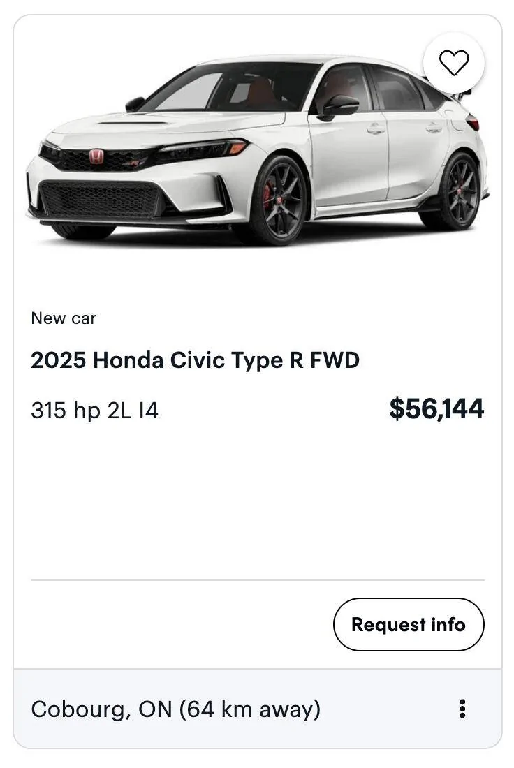 11th Gen Honda Civic Canadian dealer asked what colour Type R I want Screenshot 2025-06-19 at 8.20.00 AM