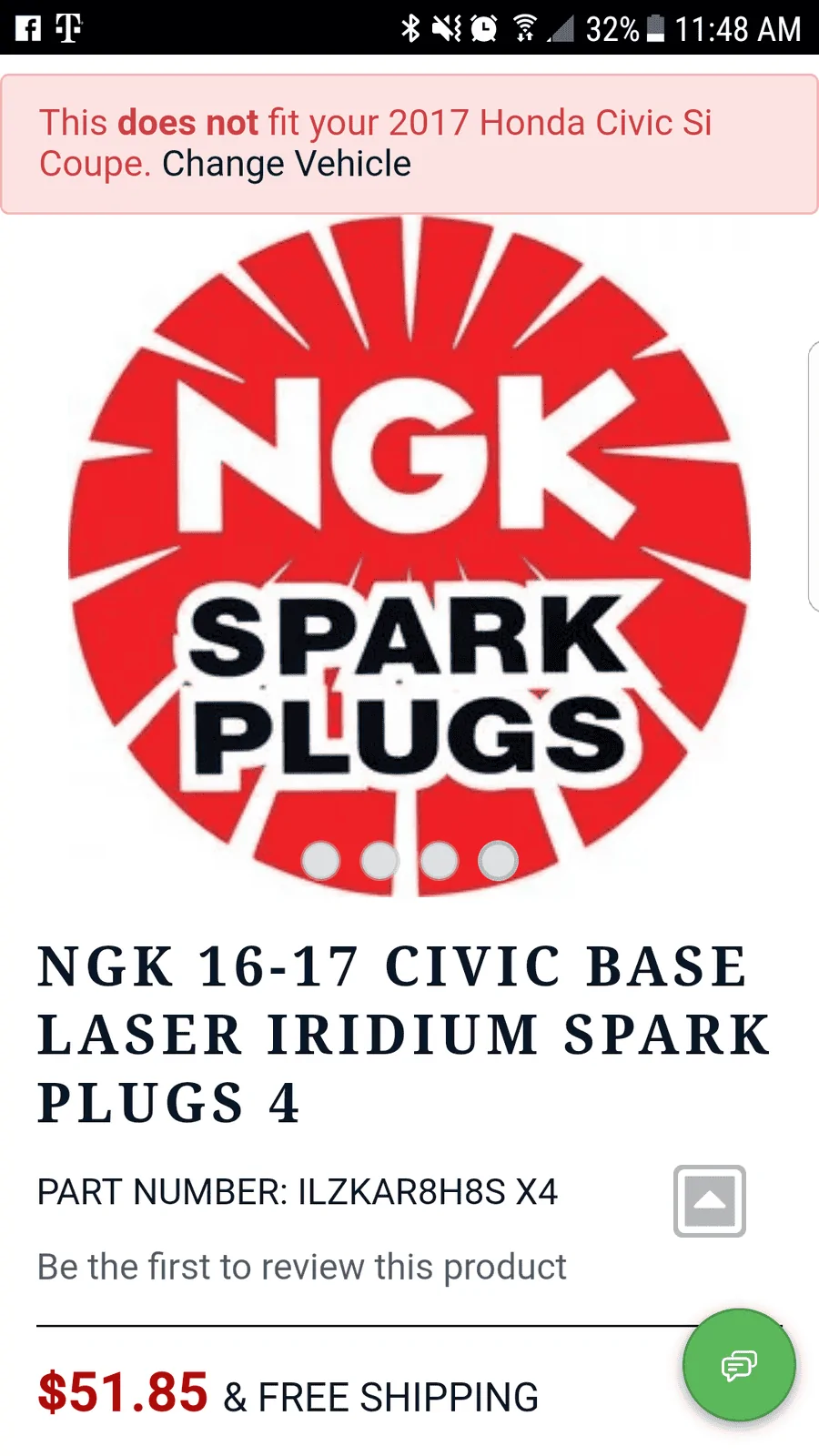 11th Gen Honda Civic NGK 16-17 Civic Base Laser Iridium Spark Plugs 4 | OEM Replacement Screenshot_20180430-114842