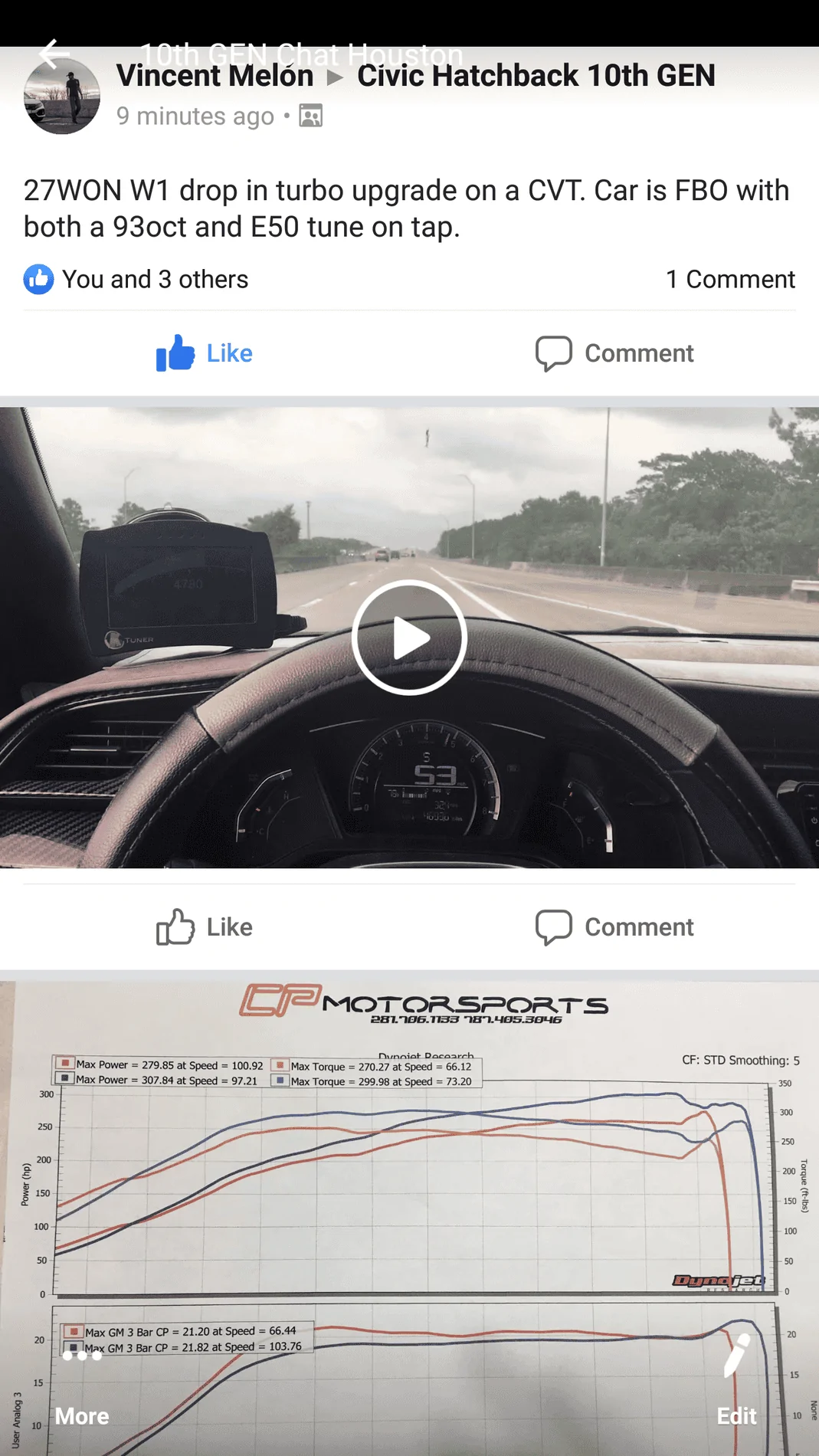 11th Gen Honda Civic W1 Turbo on CVT car dyno/test results database Screenshot_20190626-002211