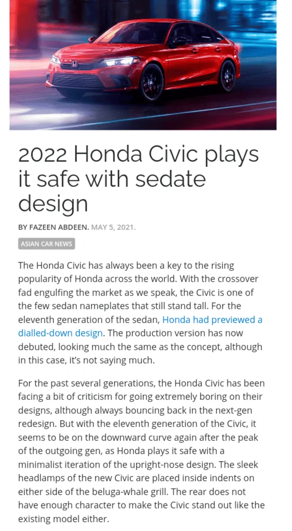 11th Gen Honda Civic 2022 Civic Touring sedan side-by-side with FK8 Type R Screenshot_20210523-225953-259