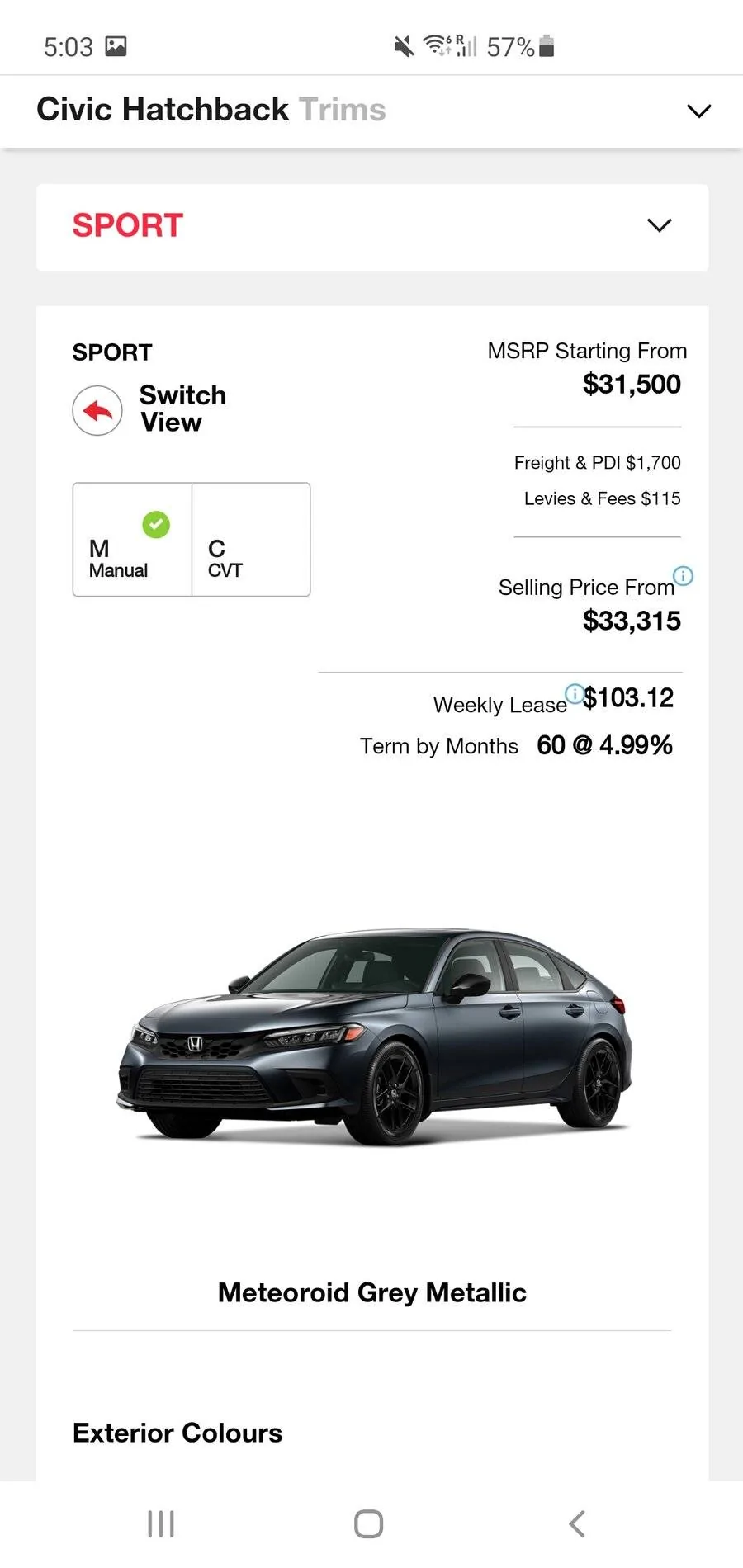 11th Gen Honda Civic 2022 Civic Hatchback now on Honda Canada website Screenshot_20211001-170317_Samsung Internet