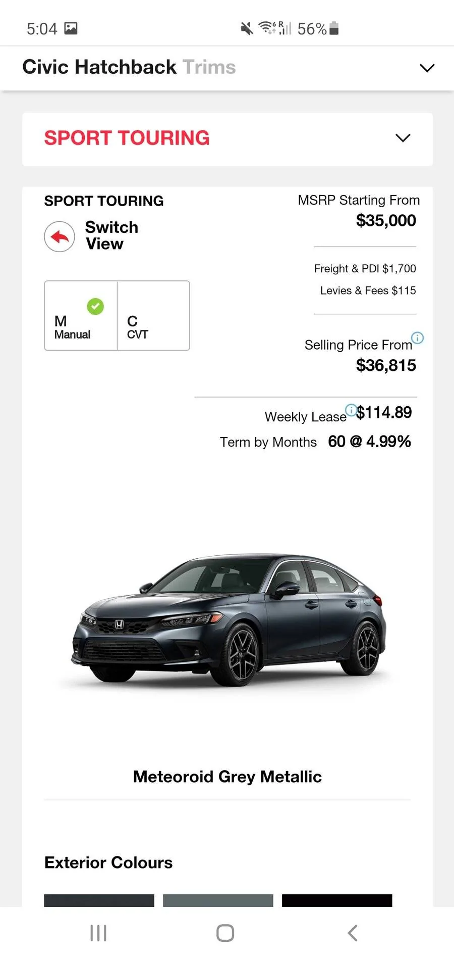 11th Gen Honda Civic 2022 Civic Hatchback now on Honda Canada website Screenshot_20211001-170400_Samsung Internet