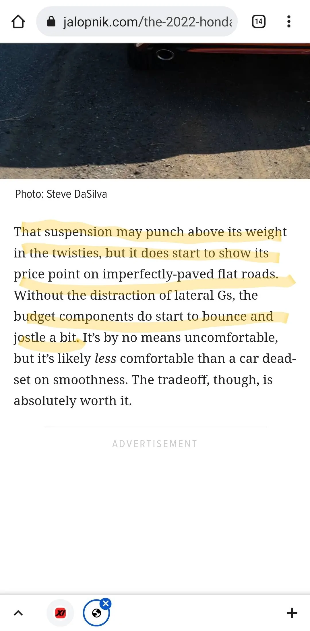 11th Gen Honda Civic Si firm ride. No adaptive dampers Screenshot_20211202-132649_Chrom