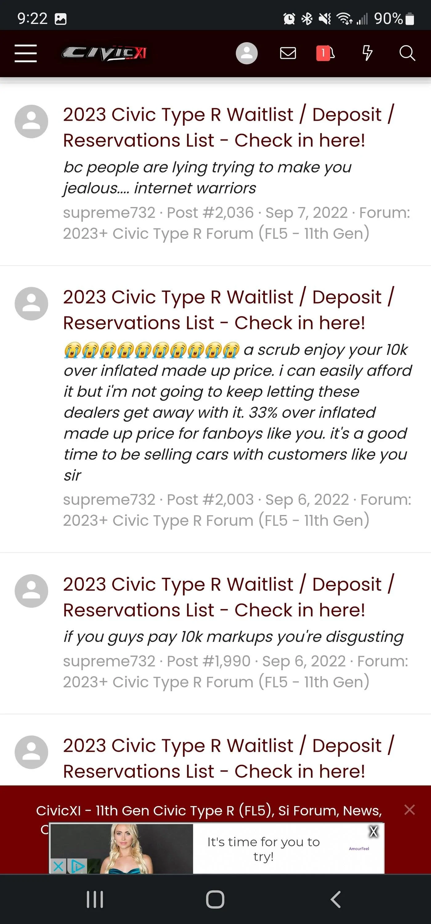 11th Gen Honda Civic 2023 Civic Type R Waitlist / Deposit / Reservations List - Check in here! Screenshot_20220921-092200_Chrom