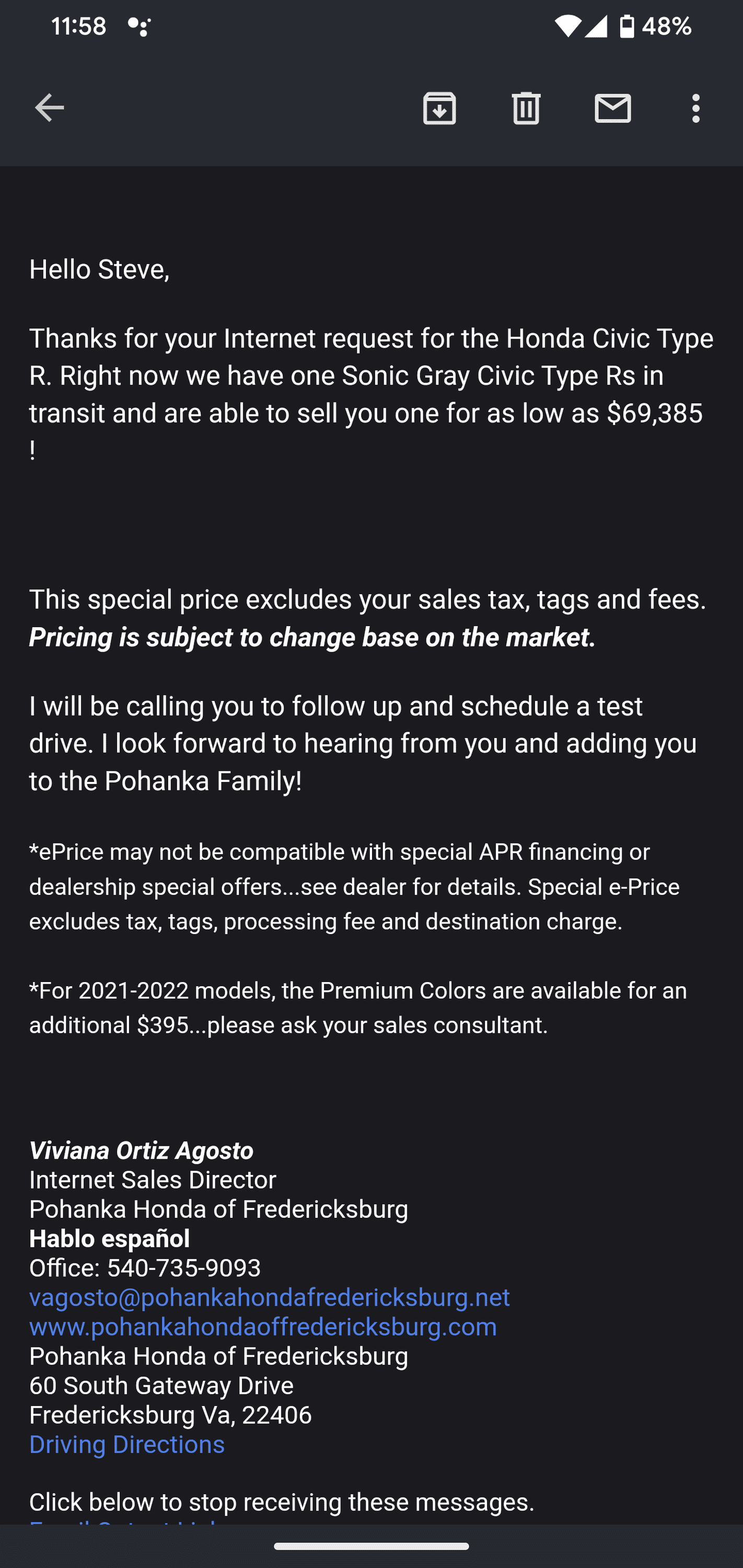 11th Gen Honda Civic The FL5 Dealer ADM Markup Thread Screenshot_20221113-115814