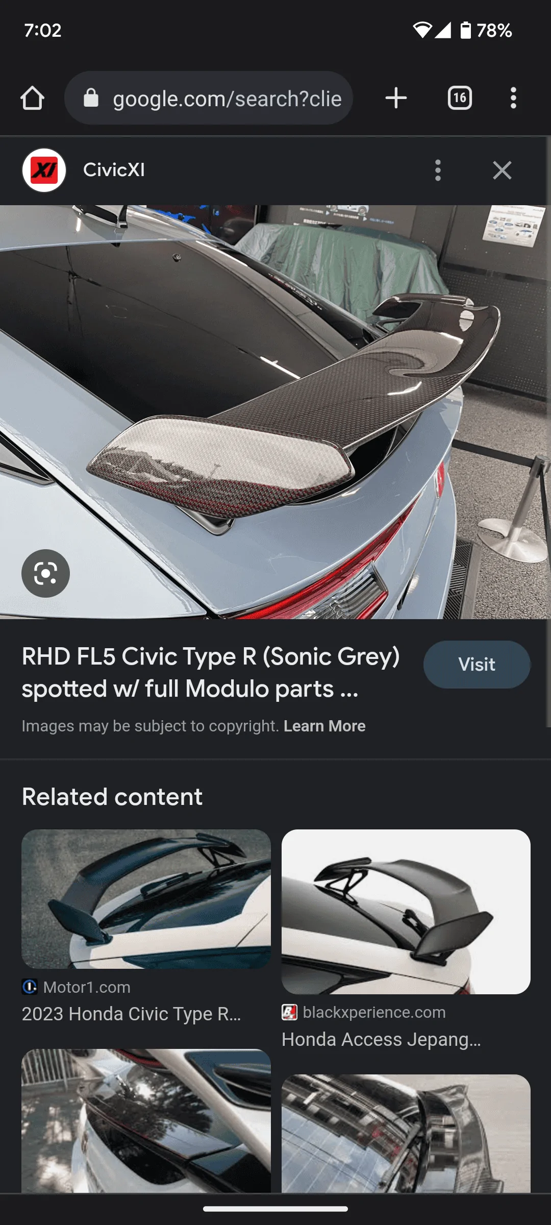 11th Gen Honda Civic For sale: New OEM Carbon Fiber Wing Screenshot_20230108-190230