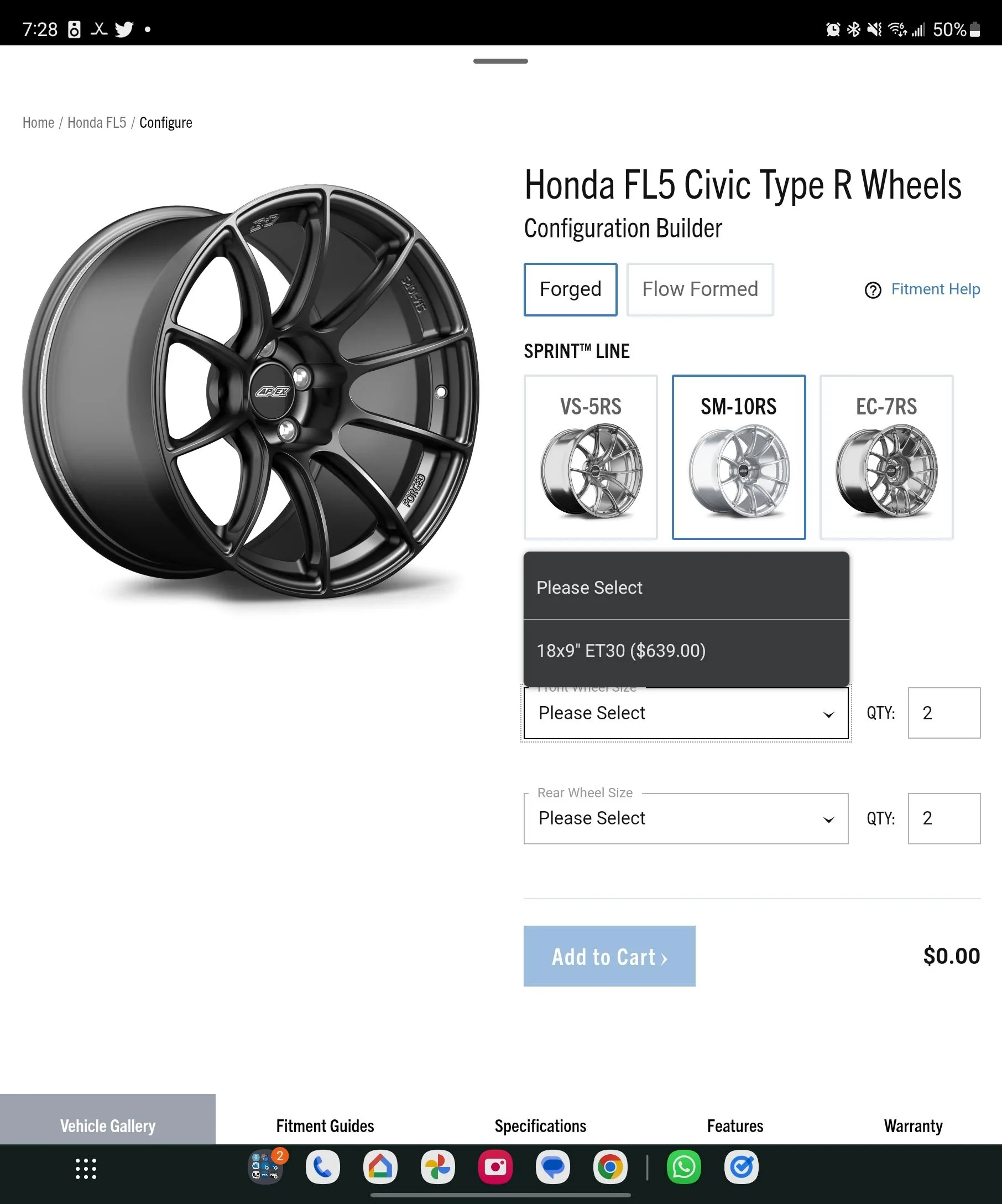 11th Gen Honda Civic ► APEX | New Forged Sprint™ Line - Lightweight Motorsport Wheels For Your Civic Type-R Screenshot_20230328_192857_Chrom
