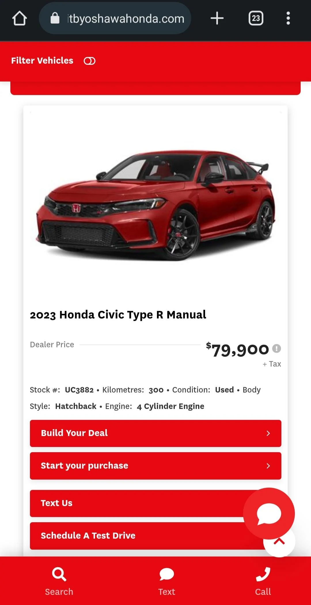 11th Gen Honda Civic Canadian dealer asked what colour Type R I want Screenshot_20230629_141927_Chrom