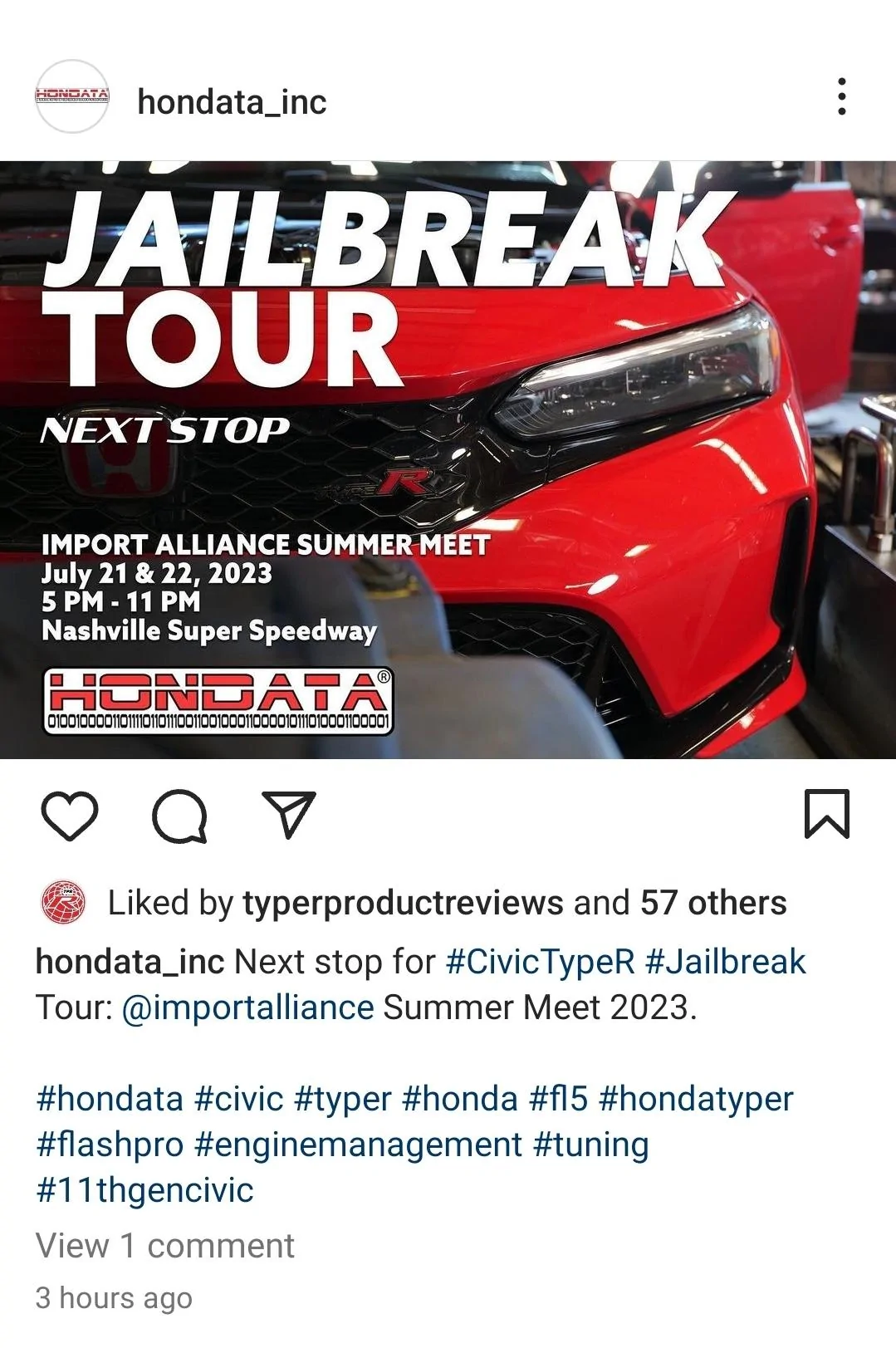11th Gen Honda Civic Hondata FL5 FlashPro released Screenshot_20230705_214726_Instagram