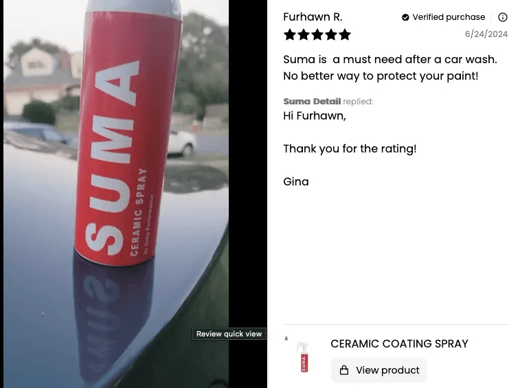 11th Gen Honda Civic SUMA Ceramic Coating Spray | Customer's Reviews Screenshot_2024-06-30_at_9.13.25_PM