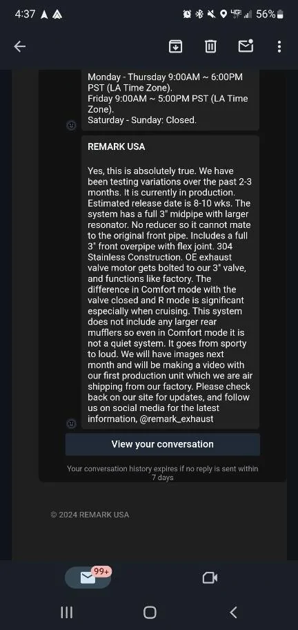 11th Gen Honda Civic Remark Stainless exhaust? Screenshot_20240328-163734_Gmail