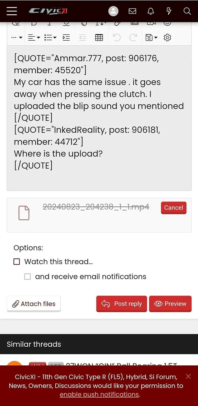 11th Gen Honda Civic Input Shaft Bearing Failure Screenshot_20240902_224320_Chrom
