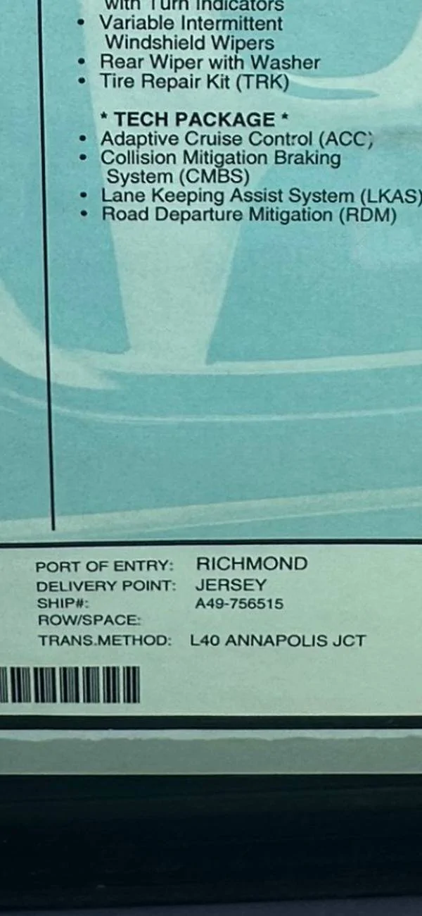 11th Gen Honda Civic Delivery Point on window sticker? Getting FL5 in winter. Screenshot_20241219_091247_Messages