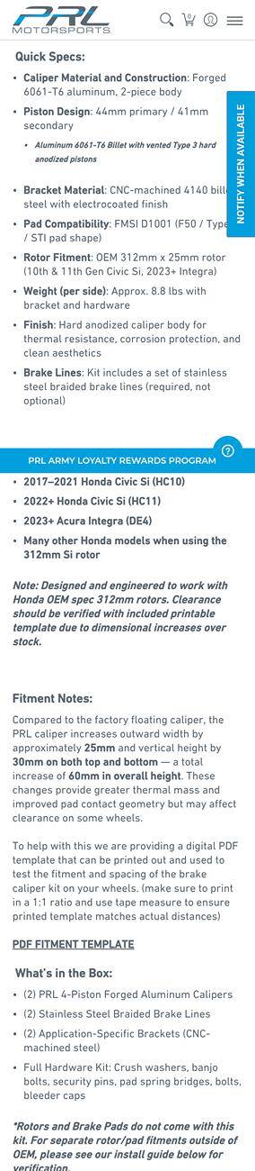 11th Gen Honda Civic PRL Big brake kit Screenshot_20250703-112528