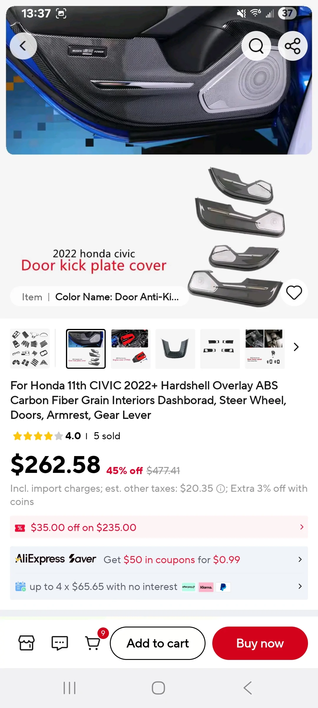 11th Gen Honda Civic Mugen Door kick panels? Screenshot_20250904_133729_AliExpress