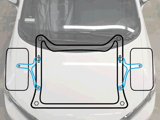 11th Gen Honda Civic New Chassis Brace (Subframe W Brace) sirimoto-front-subframe-brace-animation