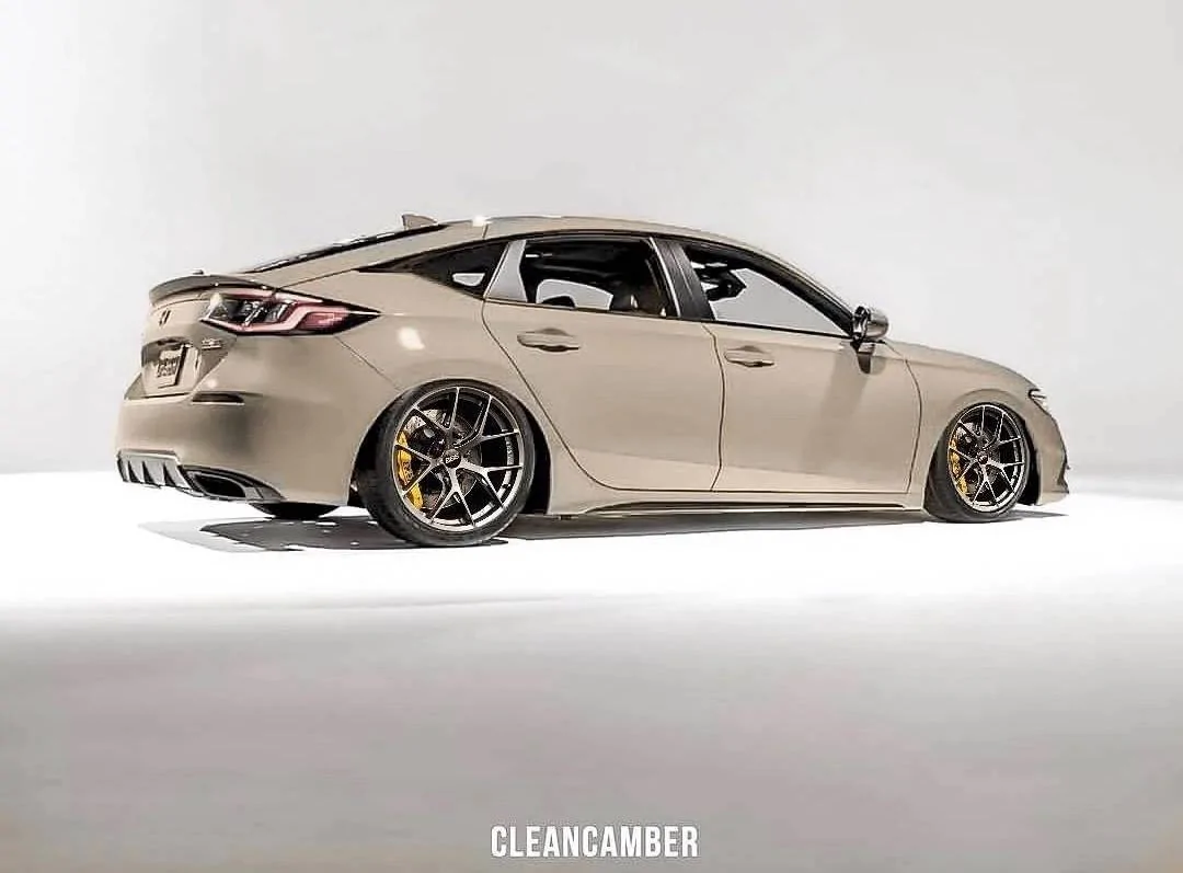 11th Gen Honda Civic Lowered / Slammed 2022 Civic Hatchback previewed on aftermarket suspension and wheels slammed lowered 2022 Civic hatchback aftermarket wheels bbs wheels