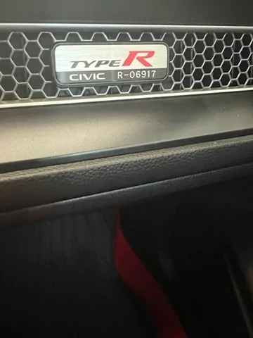 11th Gen Honda Civic FL5 Type R, 6 month and 5,000-mile review Type R logo with manaufacturer number