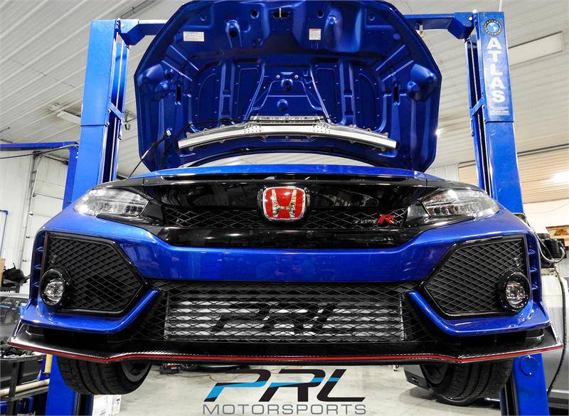 11th Gen Honda Civic PRL Motorsports FK8 2017+ Civic Type-R FMIC Kit Development TypeRFrontMountonCar_zpsnl3j3tsl