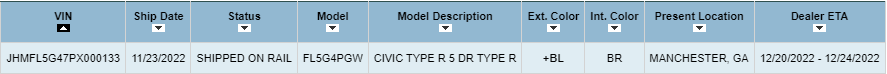 11th Gen Honda Civic East Coast FL5 Delivery Estimates/Confirmations VINMOVE.PNG