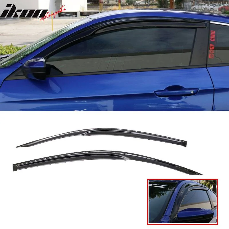 11th Gen Honda Civic 16-17 Civic 10th Gen Coupe - MUGEN Style Window Visor - WD-HC162MU WD-HC162MU-1