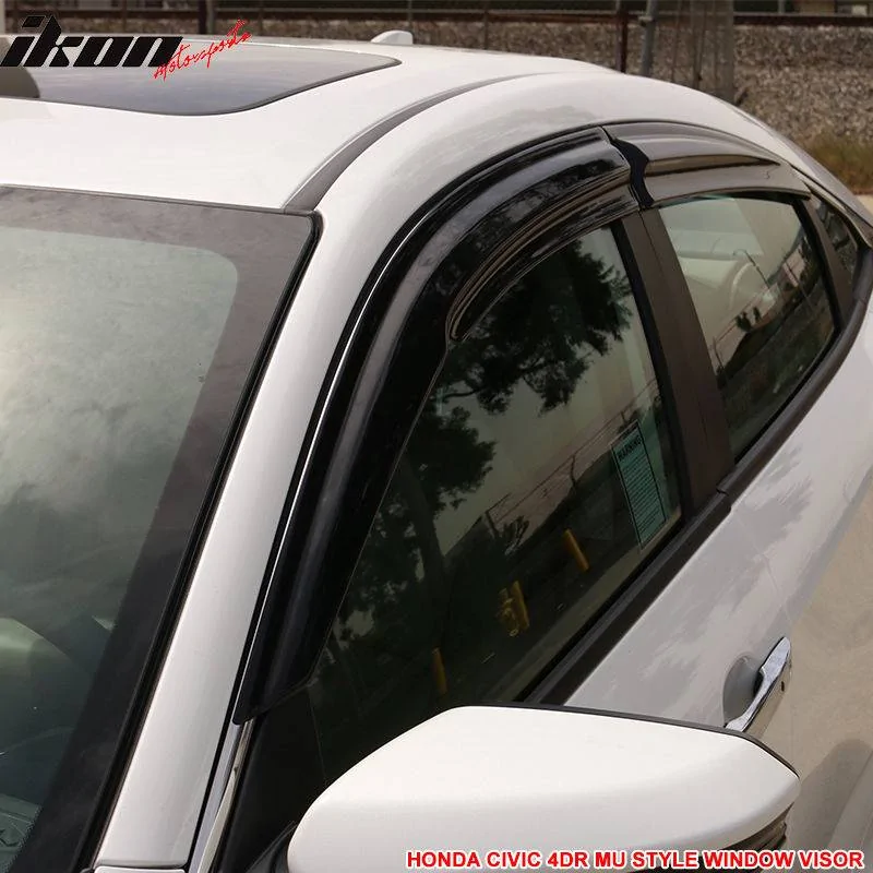 11th Gen Honda Civic 16-17 Civic 10th Gen Sedan - MUGEN Style Window Visor - WD-HC164MU WD-HC164MU-6