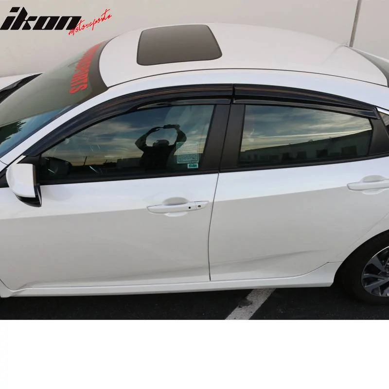11th Gen Honda Civic 16-17 Civic 10th Gen Sedan - MUGEN V2 Style Window Visor - WD-HC164MU2 WD-HC164MU-6