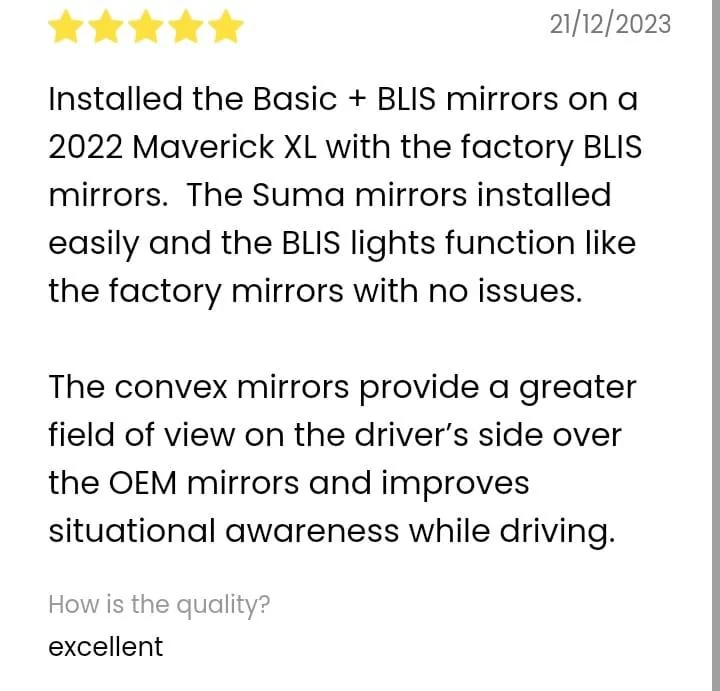 11th Gen Honda Civic Blind Spots?⚡Reduce Blind Spots & Glare⚡SUMA Mirror Customer's Reviews WhatsApp Image 2024-03-10 at 11.08.33