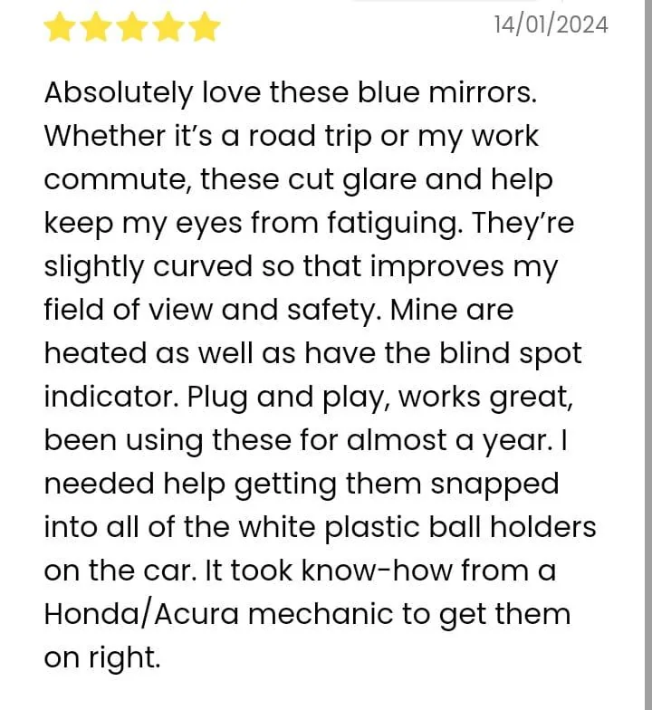 11th Gen Honda Civic Blind Spots?⚡Reduce Blind Spots & Glare⚡SUMA Mirror Customer's Reviews WhatsApp Image 2024-03-16 at 22.24.17