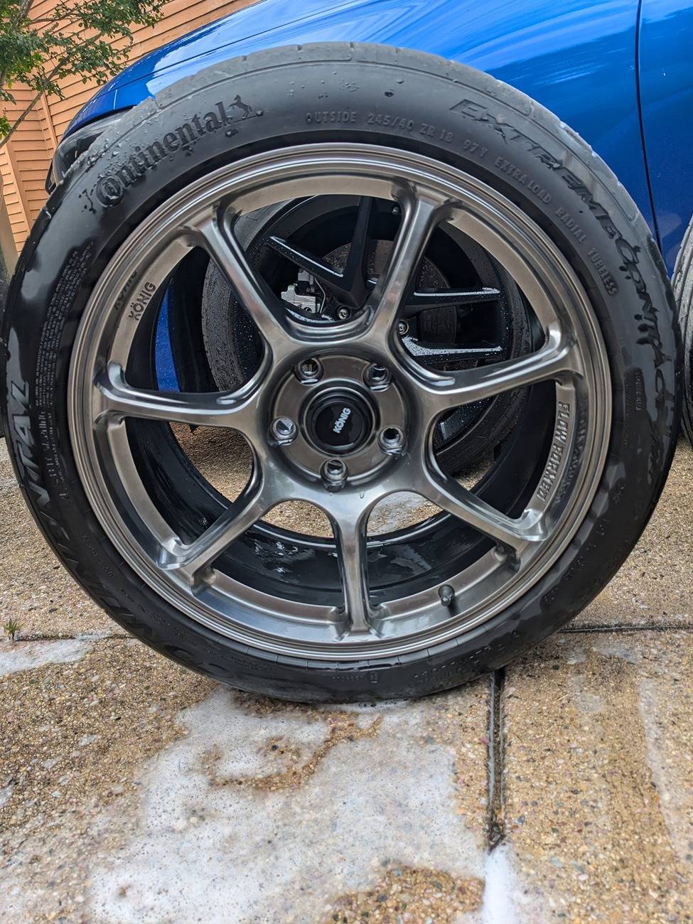 11th Gen Honda Civic Set of 4: Like NEW 18x8.5 Konig Ultragrams + 245/40ZR18 Continental Extremecontact Sport02s - $1200 wheels2