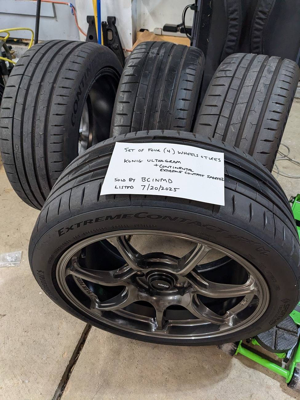 11th Gen Honda Civic Set of 4: Like NEW 18x8.5 Konig Ultragrams + 245/40ZR18 Continental Extremecontact Sport02s - $1200 wheelspaper