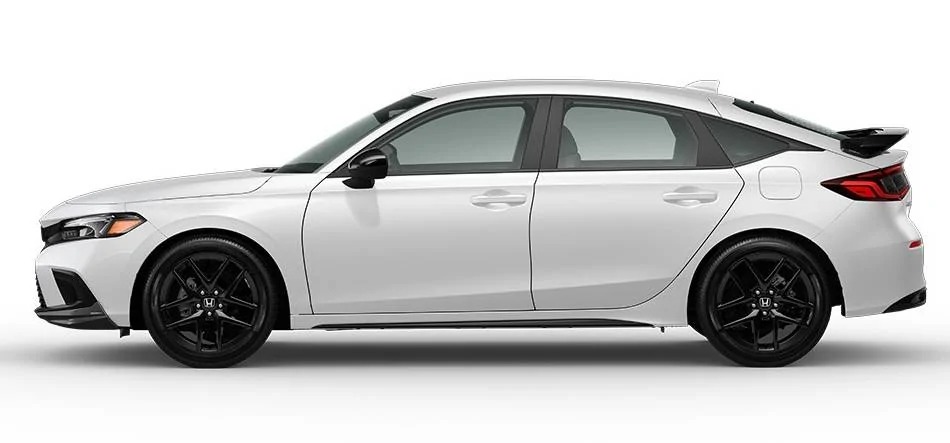 11th Gen Honda Civic Civic Hatchback Tailgate Spoiler White-Side-Black-Wing