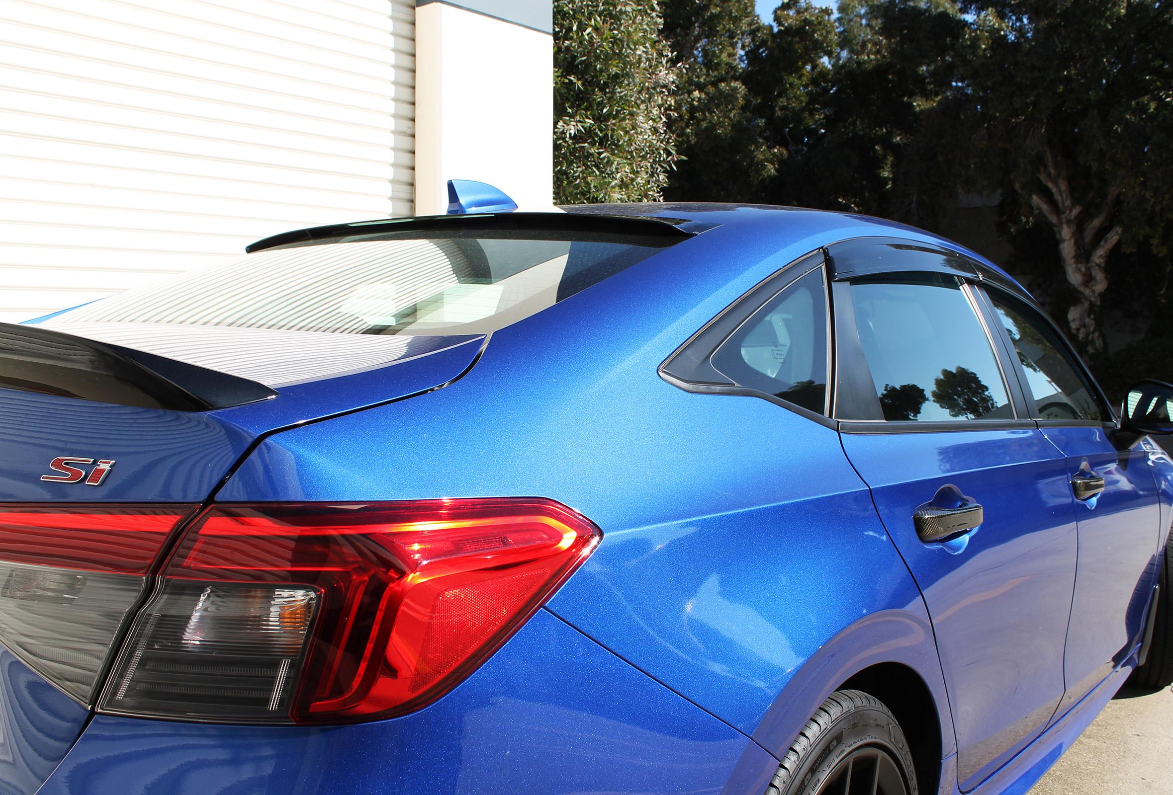 11th Gen Honda Civic Side Window Visors & Roof Visor / Spoiler - Installed! -window-and-roof-visors-installed-11th-civic-2-