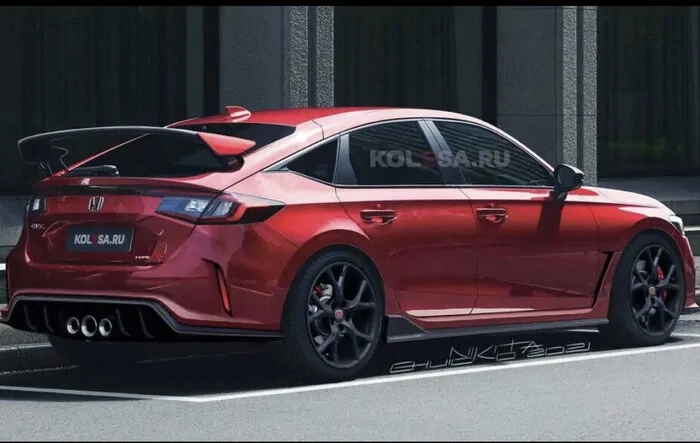 2023 Civic Type R Rendering based on Honda Teaser Images