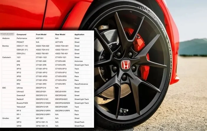 Brake Pad Manufacturer/Model Compilation Thread